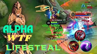 ALPHA WTF LIFESTEAL - ONE SHOT BUILD WITH EMBLEM 2024 - BEST DAMAGE BUILD - Mobile Legends -MLBB