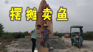 农村小伙公路边摆地摊卖鱼，广东豪爽老板一手全部买下，今天又小赚一笔【民间小邓】