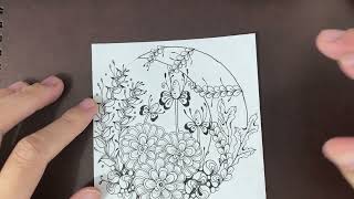 🌛【禪繞畫．秋日系列】：秋風清、秋月明（二）🌜zentangle in autumn