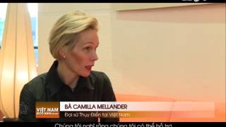 Swedish Ambassador Camilla Mellander talks to the international channel of VTC