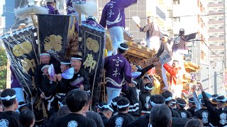 濱八町だんじり祭： かち合いに拍手喝采　大津神社 ver２＿本宮