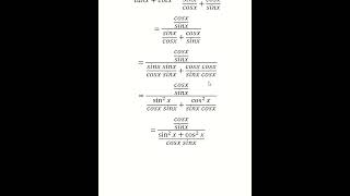 Calculus Help: Express cotx/(tanx+cotx)in terms of sinx and cosx