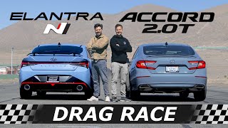 2022 Hyundai Elantra N vs Honda Accord 2.0T // DRAG & ROLL RACE