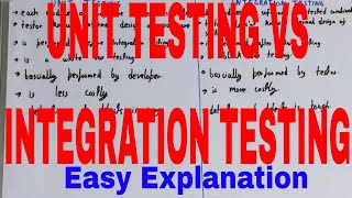 Unit Testing vs Integration Testing|Difference between unit testing and integration testing