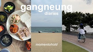 one day in gangneung vlog | chodang tofu stew, corn coffee, beach, cycling