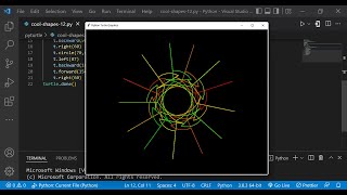 Python Turtle Graphics - 22 | Cool Shape Drawing | Python Turtle Coding Video | WhatsApp Status |