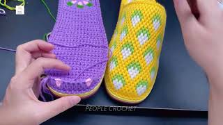 How To Crochet Strawberry Strawberry Slippers Tutorial #5 | Step By Step Holiday Crochet Patterns