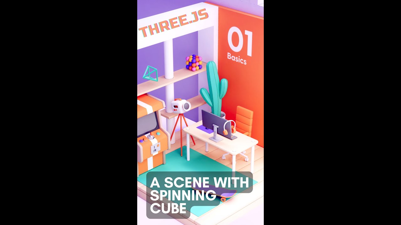 Threejs Quick Start A Scene With Spinning Cube Youtube
