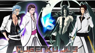 Aizen \u0026 Grimmjow TYBW vs Ulquiorra(all forms) \u0026 Starrk [Bleach] ANIME MUGEN JUS Team Fight