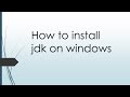 How to install jdk on windows