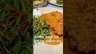 전국 유일무이한 미나리와 돈까스의 조합#앞산맛집 #미나리돈까스 #대구돈까스