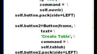 Python Step03 GUI Dbase Iface Button2 - Create Table