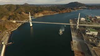 空撮映像　気仙沼湾横断橋