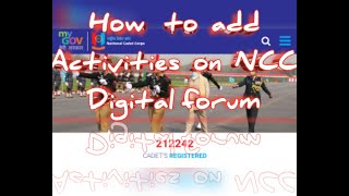 NCC Digital forum🔥🔥🔥 I How to add Activities on Digital forum