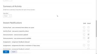 Setup Notifications in Brightspace