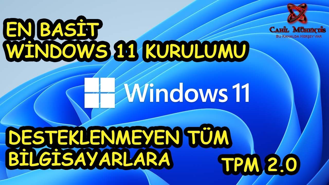 Desteklenmeyen Bilgisayara WINDOWS 11 Yükleme (TPM 2.0 çözümü) / EN ...