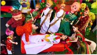 Barbie doll all day routine in Indian village Radha / Radha ki kahani / Barbie doll bedtime story