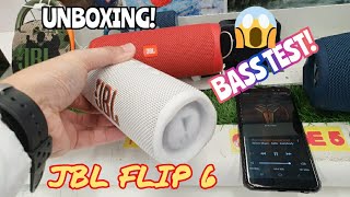 JBL Flip 6 (white) quick unboxing Awesome! | Bass Test😱💥