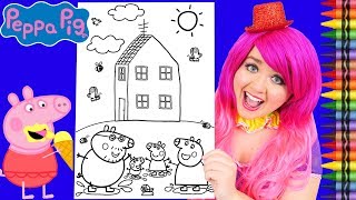 Coloring Peppa Pig & Family House JUMBO Coloring Page Crayola Crayons | KiMMi THE CLOWN