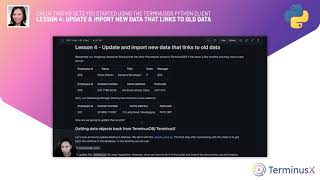 Lesson 4 - Update existing and import new data