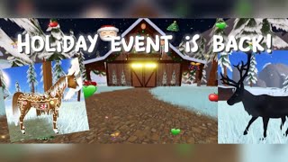 Holiday event is back! New area, Gingerbread horse and new black reindeer coat! Wild horse islands