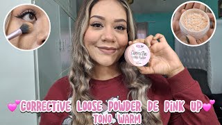 Reseña EL MEJOR POLVO MATIFICANTE 😍👌🏼|Corrective Loose Powder de Pink Up tono WARM 💕