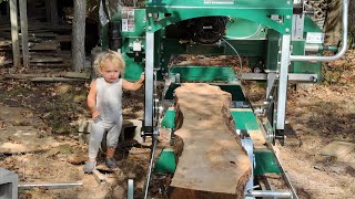 Getting our sawmill up and running and immediately destroying a blade.