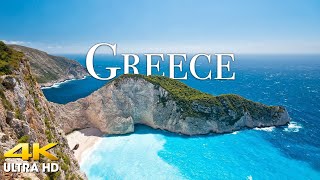 FLYING OVER GREECE (4K VIDEO) - Beautiful Relaxing Music, Calm Music, Meditation Music, Sleep Music
