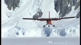 Twin Otter Landing on Genaire Built Skis on the Ice