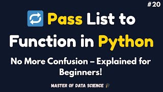 Python Programming Language Full Course for Beginners โ #20 Pass List to a Function in Python