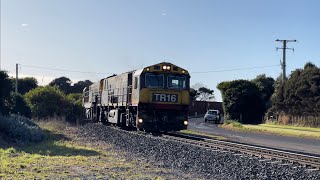 TasRail TR16 TR01 TR07 #36 train alongside Penguin Road