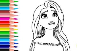 How to draw Elsa easy | Elsa frozen Disney drawing for kids | Frozen drawing, Coloring and painting