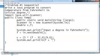 Basic Java Tutorial 2: Temperature Conversion