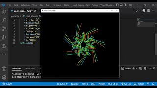 Python Turtle Graphics - 24 | Cool Shape Drawing | Python Turtle Coding Video | Learnonpy |