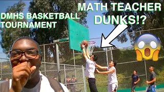 MATH TEACHER📚 DUNKS AT A LUNCH BASKETBALL GAME!! 🏀/ DMHS BASKETBALL TOURNAMENT