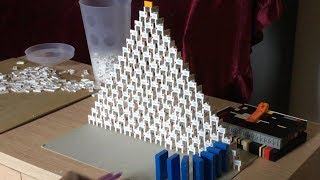World record mini 2D domino pyramid
