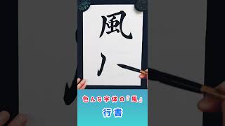 #Shorts 『風』という字のいろんな書き方｜書道｜毛筆｜筆文字｜How to write the word 'wind'｜