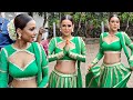 Nia Sharma In Green Outfit At Jhalak Dikhhla Jaa 10 Navratri Special Episode Shoot