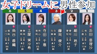 【ほぼ女子競艇】女子ドリームに男性1選手参加した結果…①浜田亜理沙②細川裕子③藤岡俊介④寺田千恵⑤土屋実沙希⑥魚谷香織