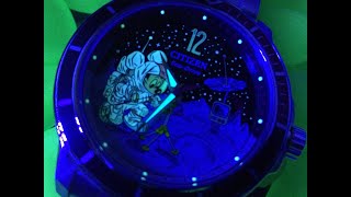 Citizen Disney Mickey Mouse Astronaut AW1709-54W Eco-Drive Watch Unboxing And Lume #mickeymouse