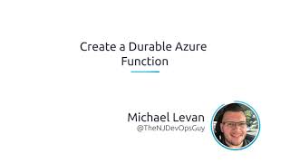 Create a Durable Azure Function