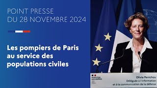 Point presse du 28/11 : les pompiers de Paris au service des populations civiles