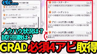 【シャニマス】遂にGRAD必須4アビノウハウlv5を取得完了！周回数やその他のノウハウ状況を確認します。【STEP】