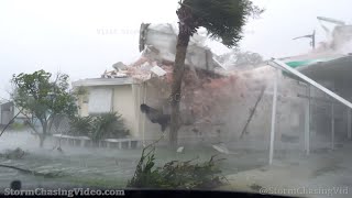 Extreme Debris Filled Winds, Placida, Florida - Hurricane Ian - 9/28/2022