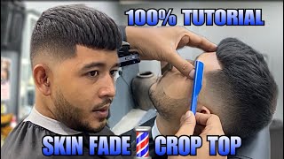 Skin fade with crop top || Perfect tutorial 💈ASMR