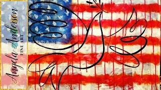 American Flag Acrylic Painting Tutorial | Free How to Paint 4th of July Patriotic Art
