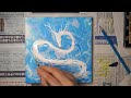 【time lapse】 white dragon painting 【pouring art】龍アート