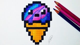 Kawaii Ice Cream Pixel Art - Galaxy Drawing  Music Jinni