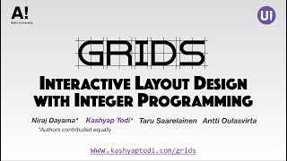 GRIDS: Interactive Layout Design with Integer Programming (CHI 2020 Remote Presentation)