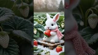 🐰Cute Rabbit Eating Strawberry ASMR #asmr #asmrsounds #asmrvideo #rabbit #cuterabbit #strawberry